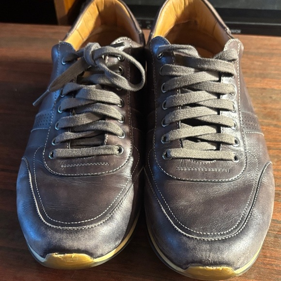 Magnanni Dark Brown Leather Sneakers - Picture 4 of 12